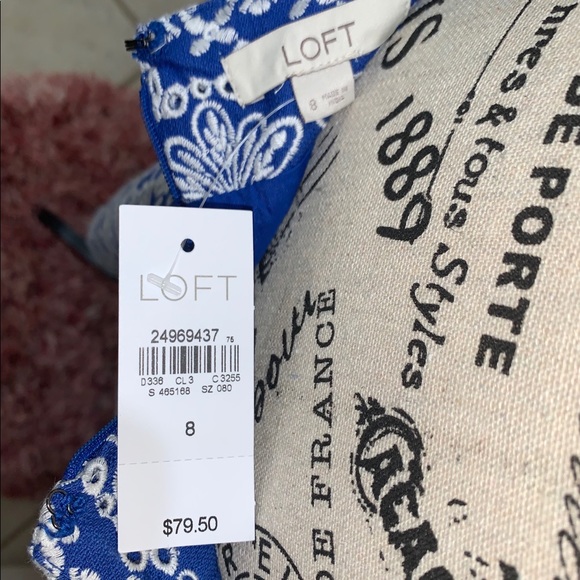 NEW $80 Loft Embroidered Shift Skirt w lining - Picture 4 of 8